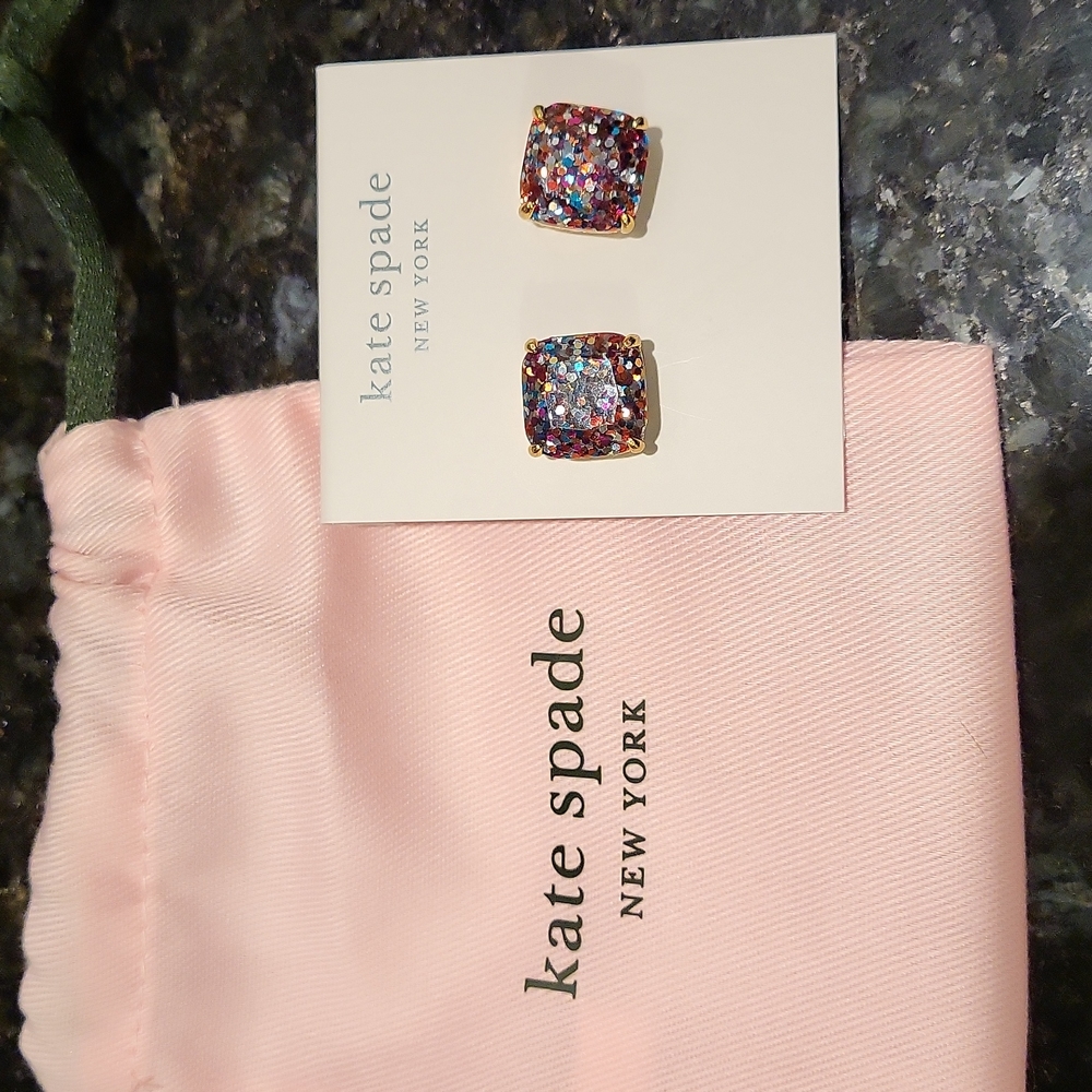 NWT glitter and gold Kate Spade earrings